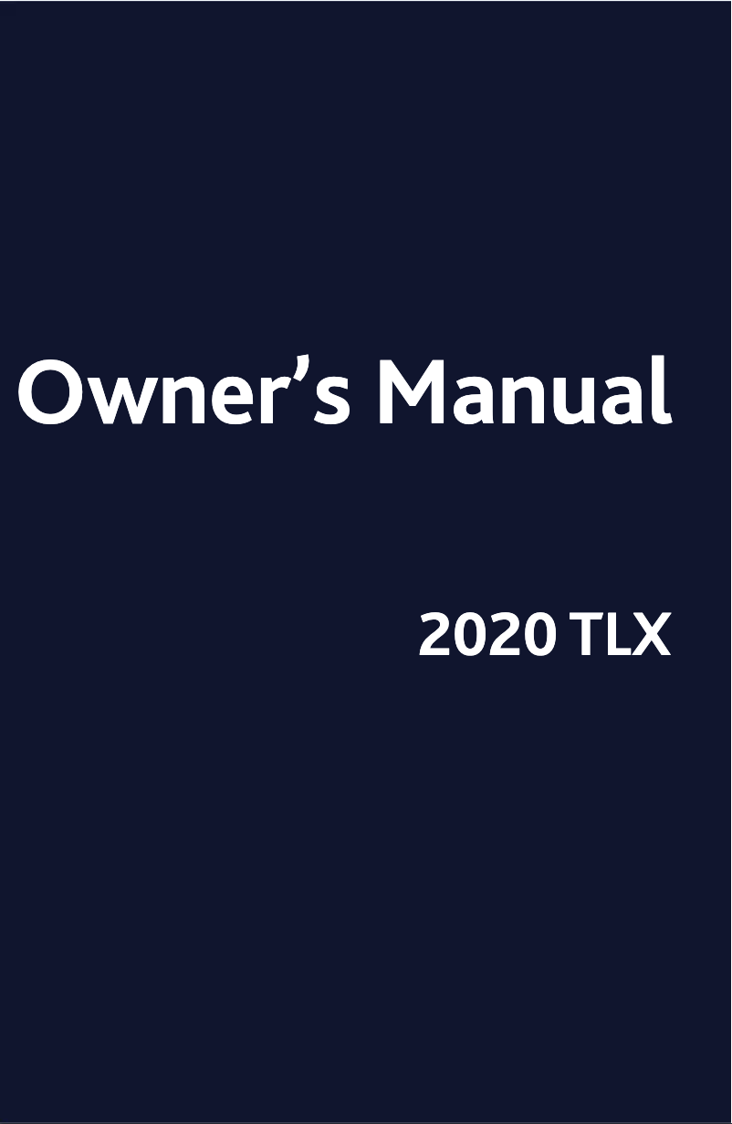 Page 1 of the manual User Manual Acura TLX (2020)