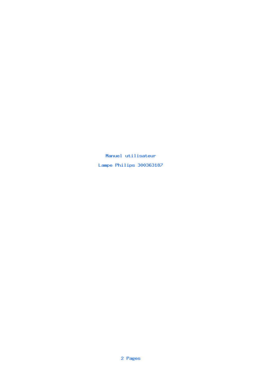 Page 1 de la notice Manuel utilisateur Philips 300363187