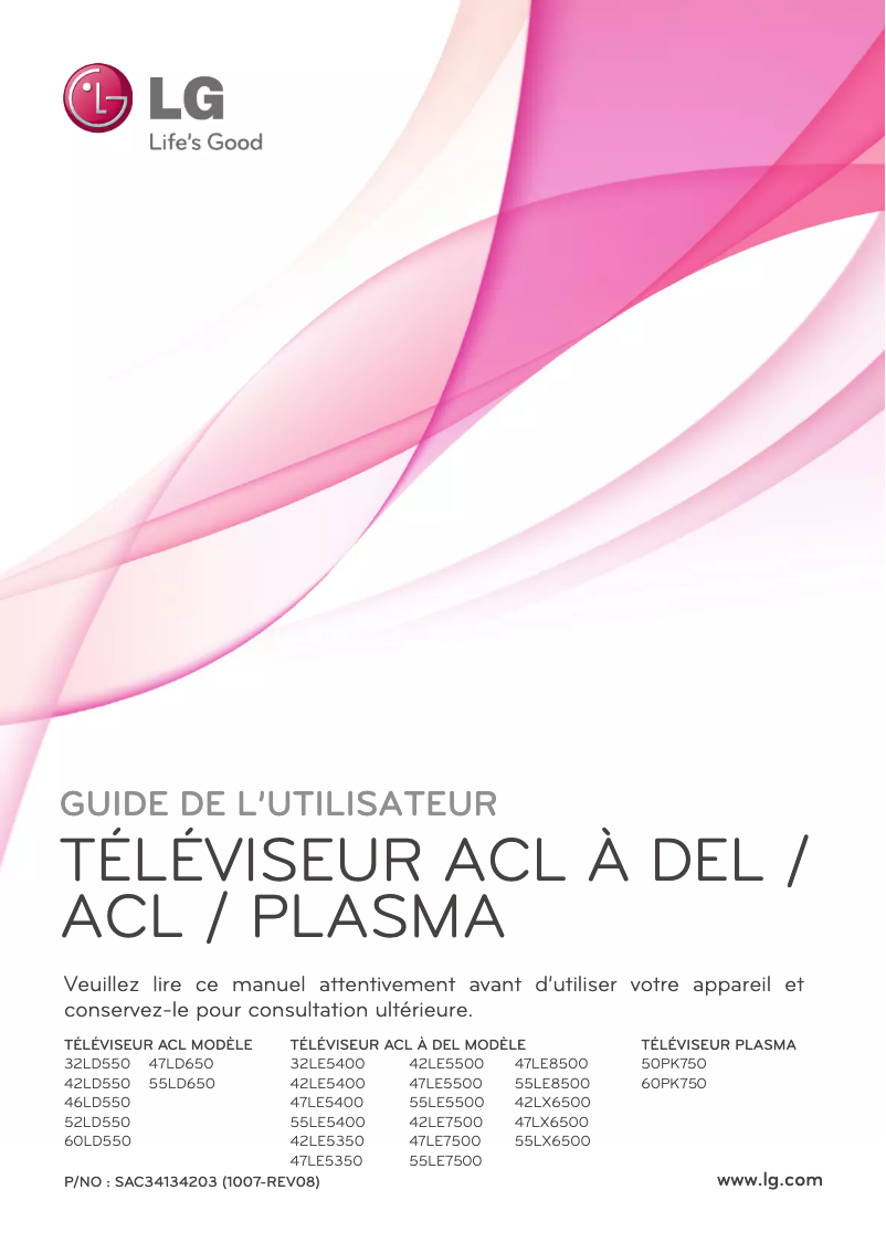 Page 1 de la notice Manuel utilisateur LG 42LE5400