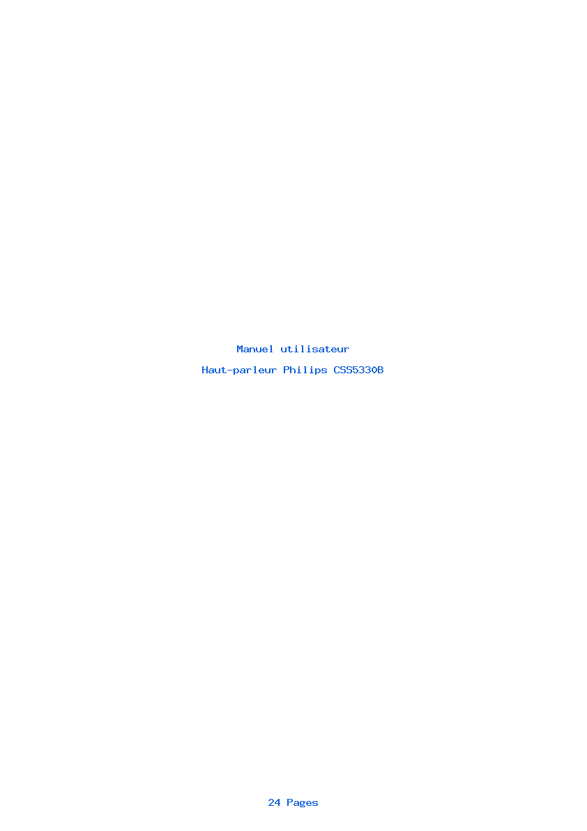 Page 1 de la notice Manuel utilisateur Philips CSS5330B