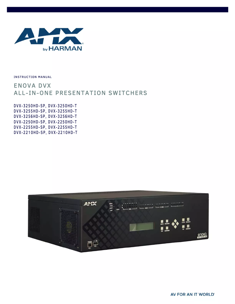 Page 1 de la notice Manuel utilisateur AMX DVX-3256HD