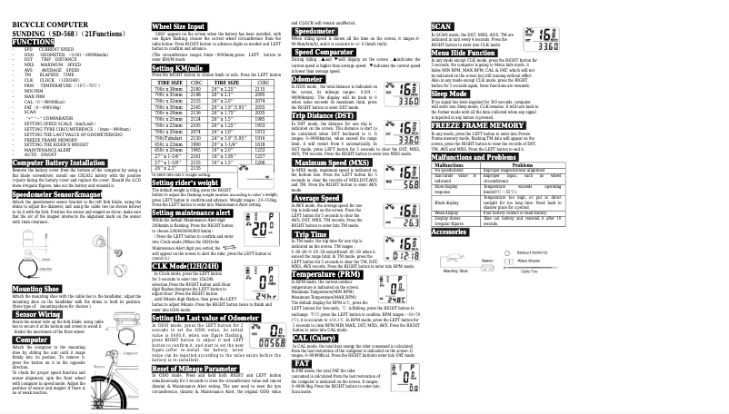 Page 1 de la notice Manuel utilisateur Sunding SD-568