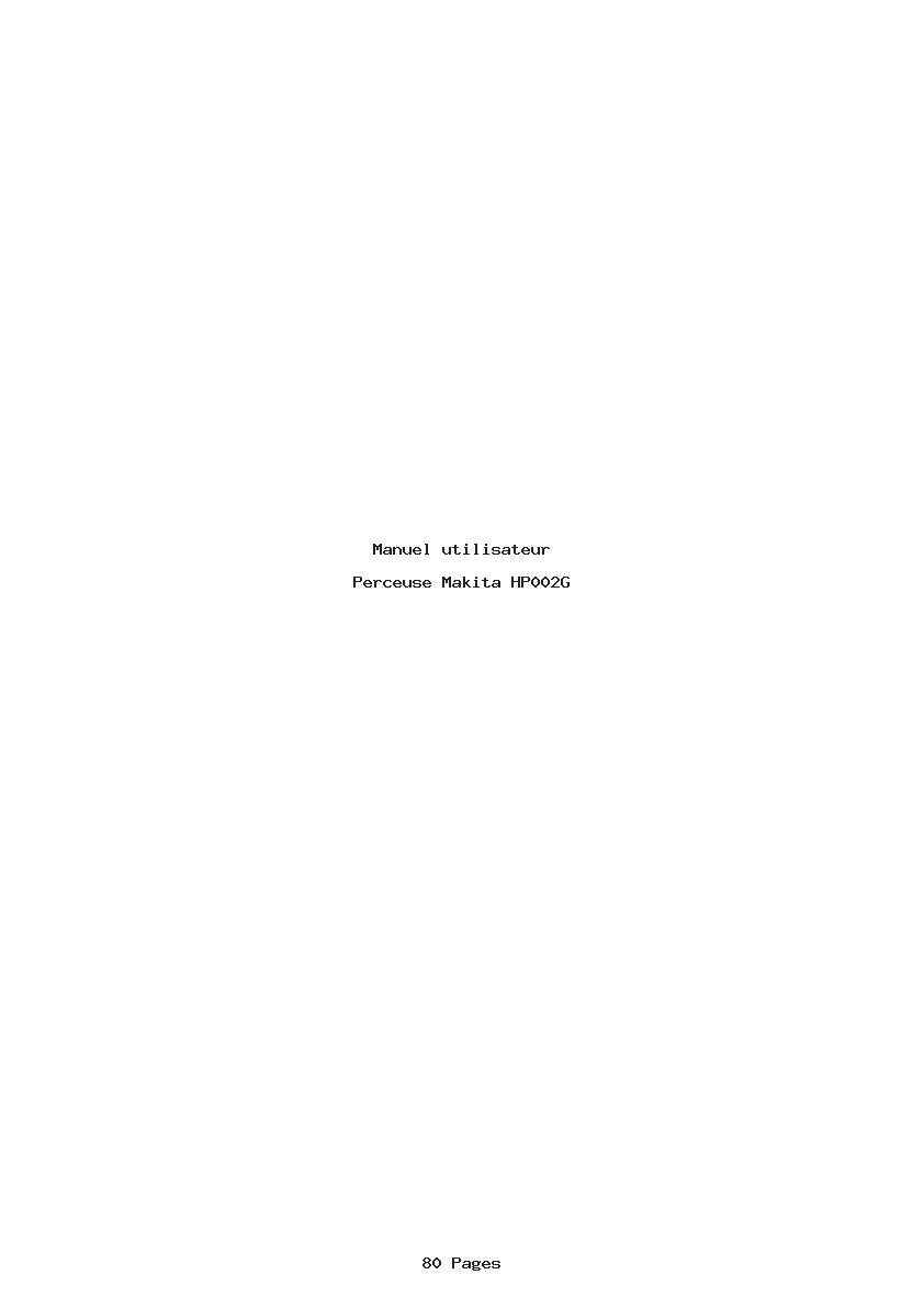 Page 1 de la notice Manuel utilisateur Makita HP002G