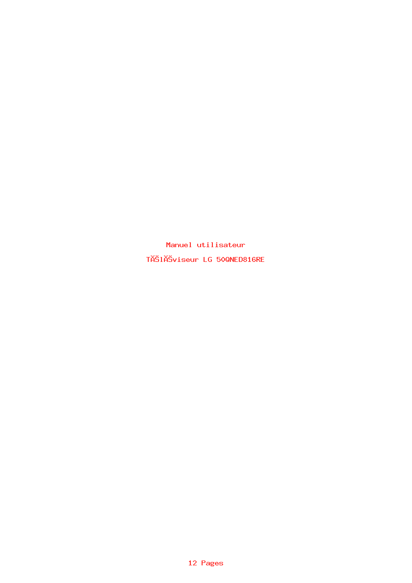 Page 1 de la notice Manuel utilisateur LG 50QNED816RE