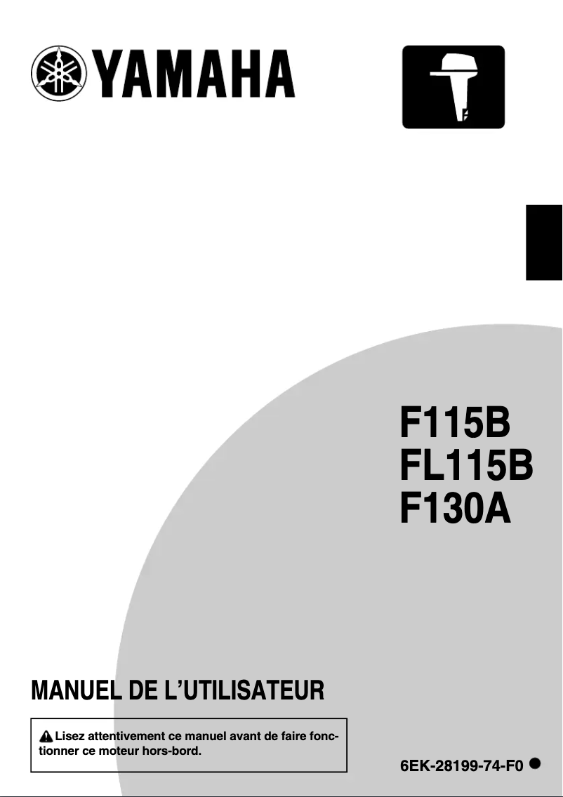 Page 1 of the manual User Manual Yamaha F130 (2018)