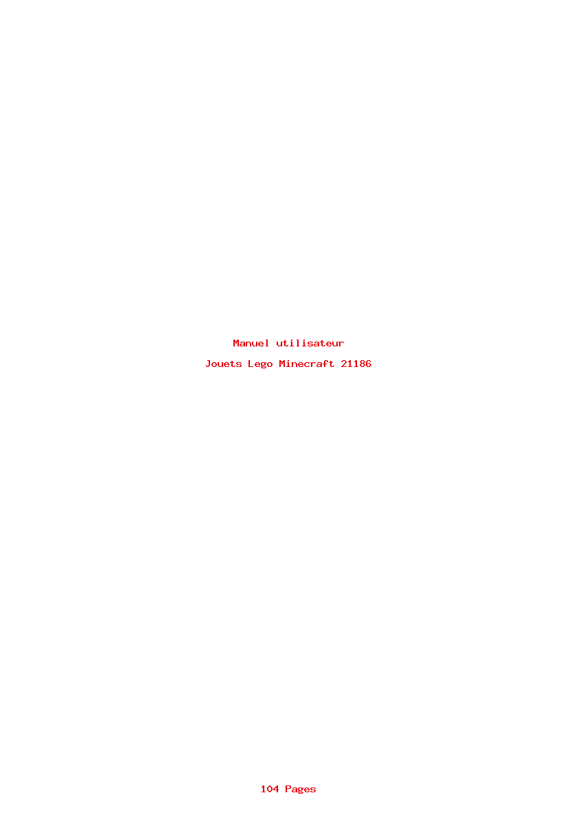 Page 1 de la notice Manuel utilisateur Lego Minecraft 21186