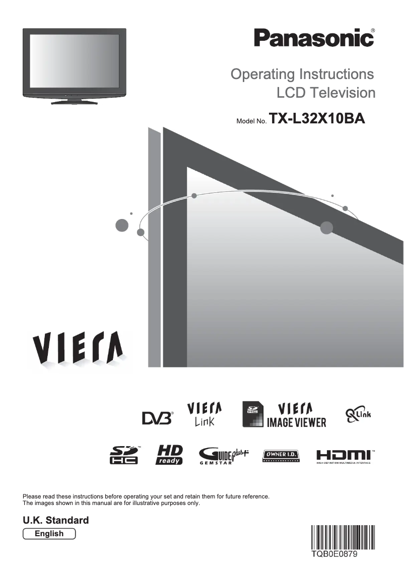 Page 1 de la notice Manuel utilisateur Panasonic Viera TX-L32X10BA