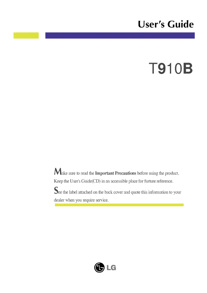 Page 1 of the manual User Manual LG T910BL