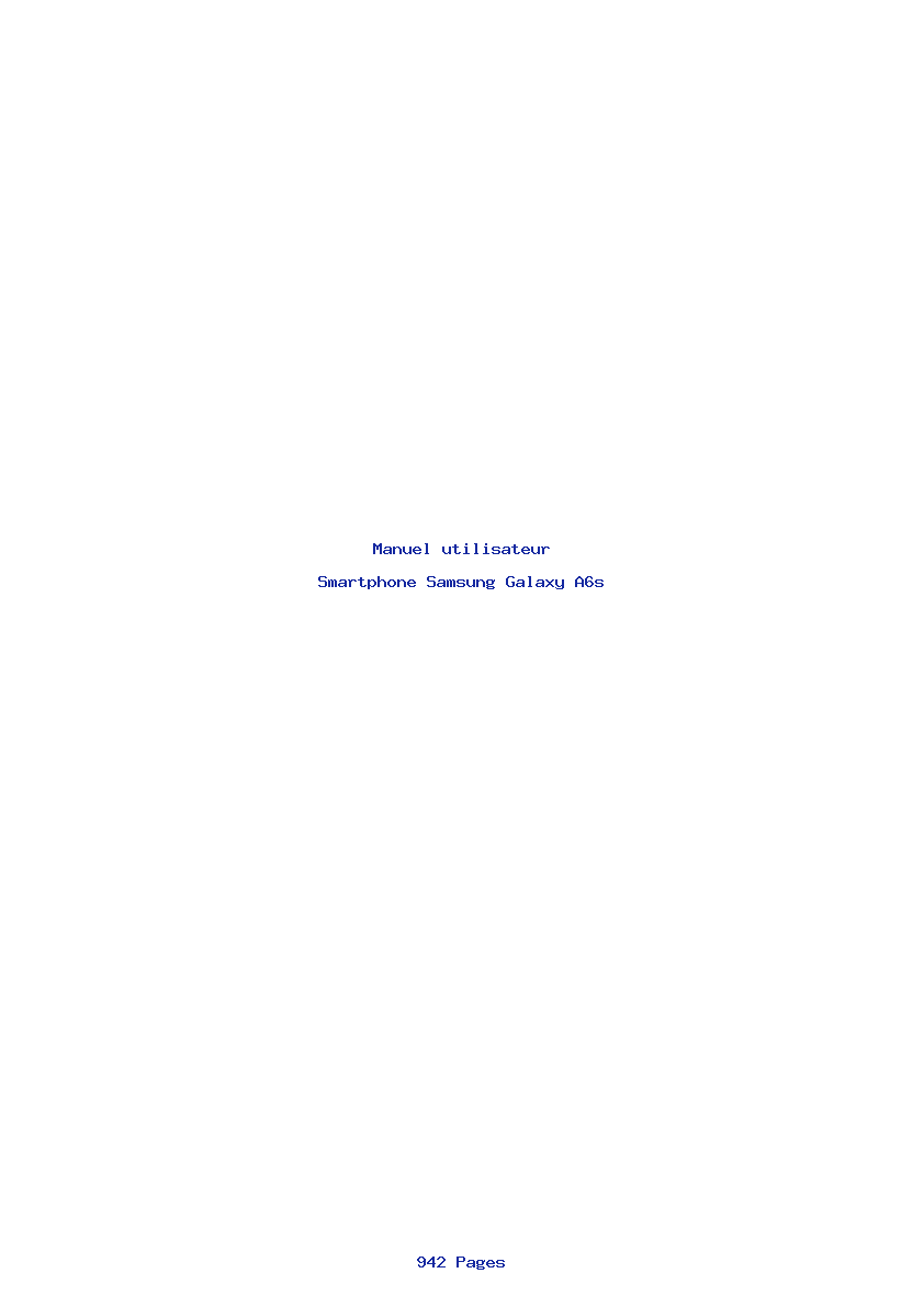 Page 1 de la notice Manuel utilisateur Samsung Galaxy A6s