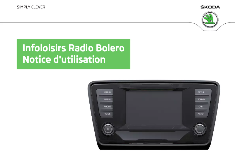 Page 1 de la notice Manuel utilisateur Skoda Bolero