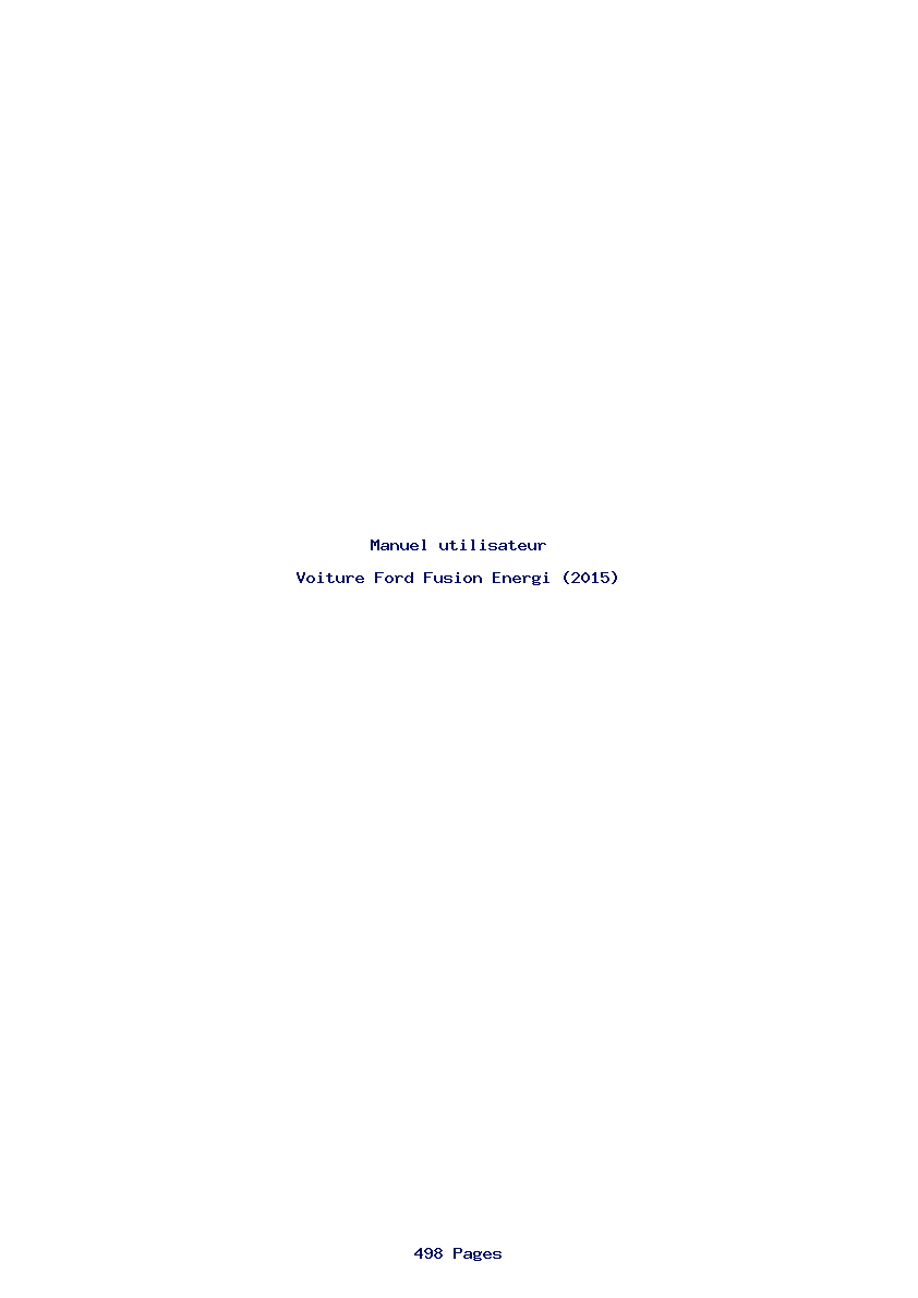 Page 1 de la notice Manuel utilisateur Ford Fusion Energi (2015)