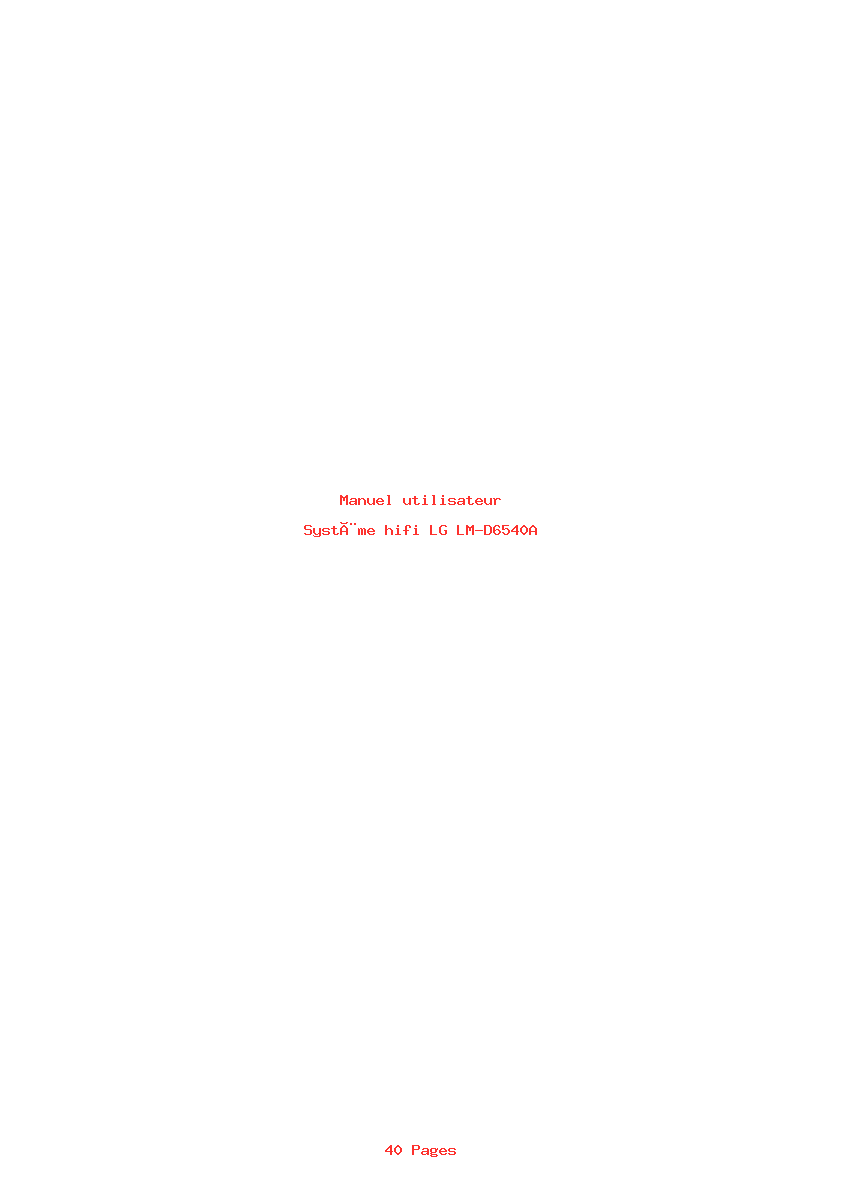 Page 1 de la notice Manuel utilisateur LG LM-D6540A