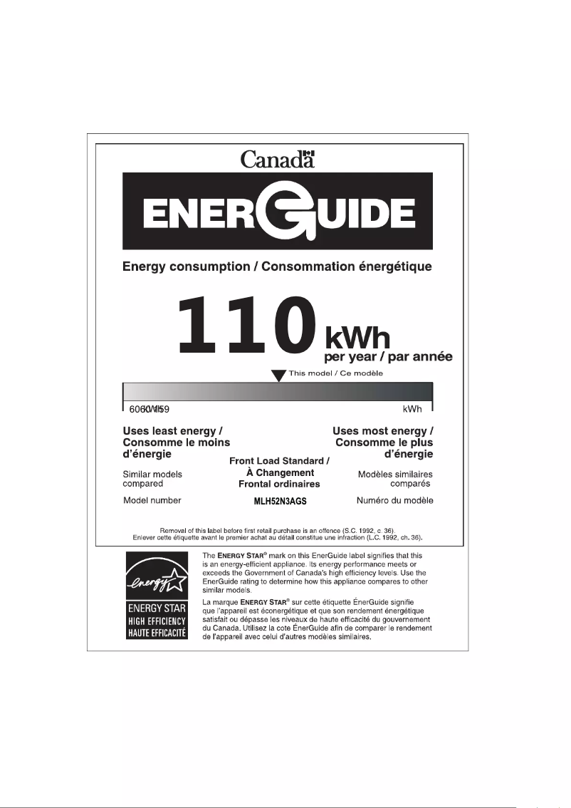 Page 1 of the manual Energy Label Midea MLH60T7AGS