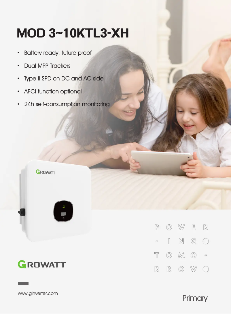 Page 1 of the manual Technical Sheet Growatt MOD 5000TL3-XH