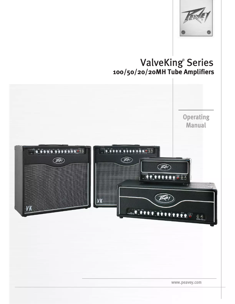 Page 1 de la notice Manuel utilisateur Peavey ValveKing 20 MH