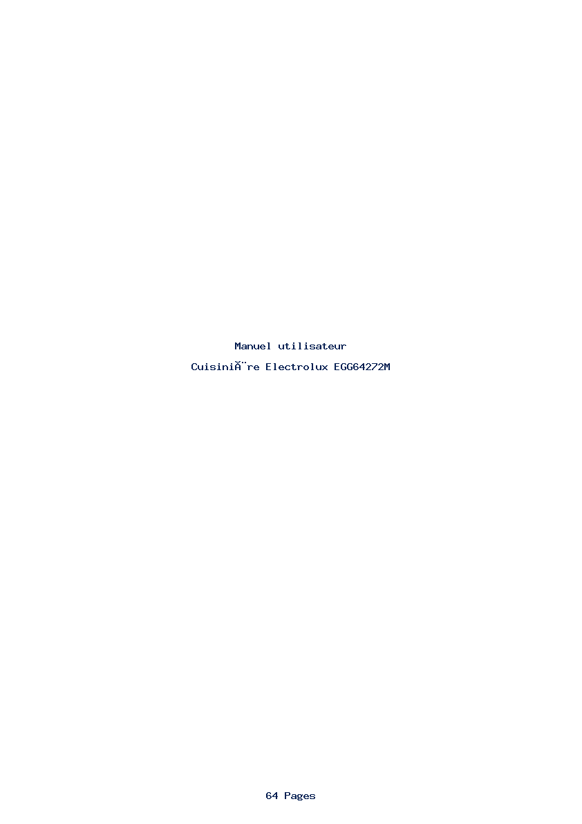 Page 1 de la notice Manuel utilisateur Electrolux EGG64272M