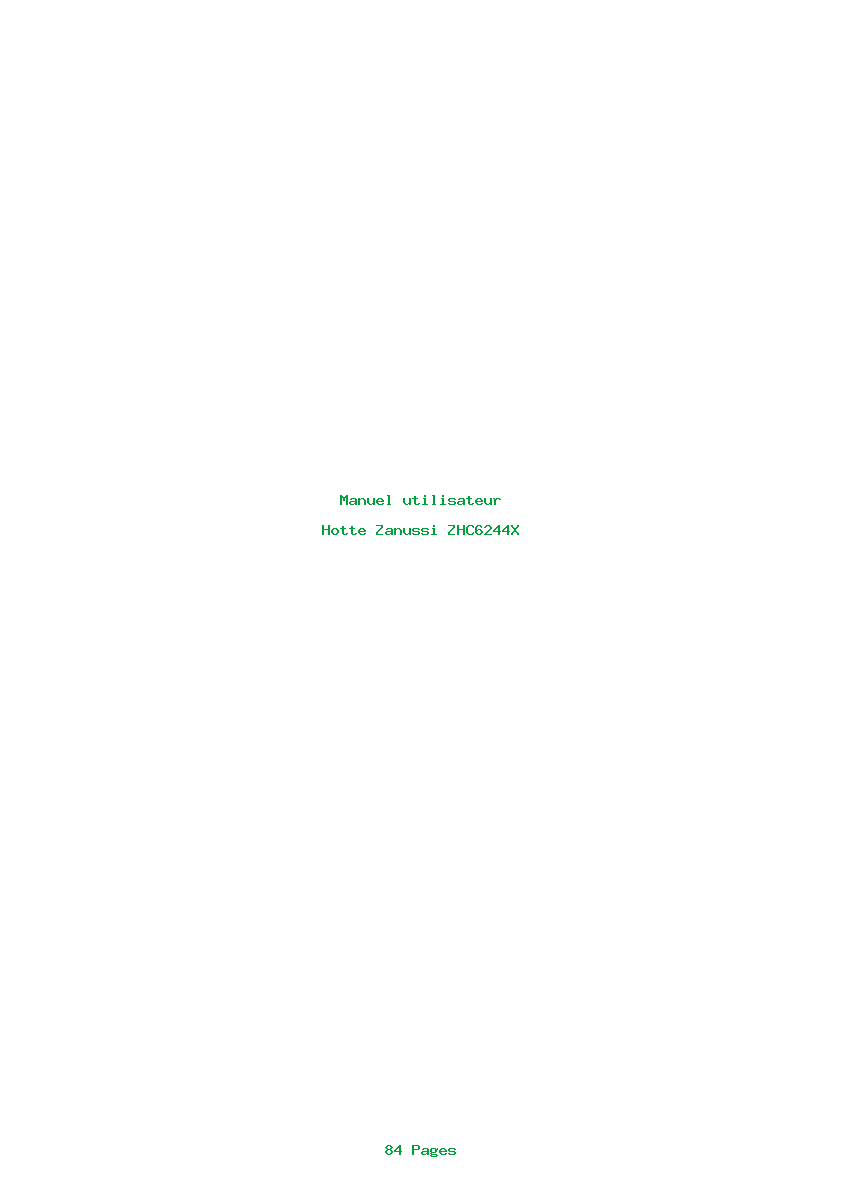Page 1 de la notice Manuel utilisateur Zanussi ZHC6244X
