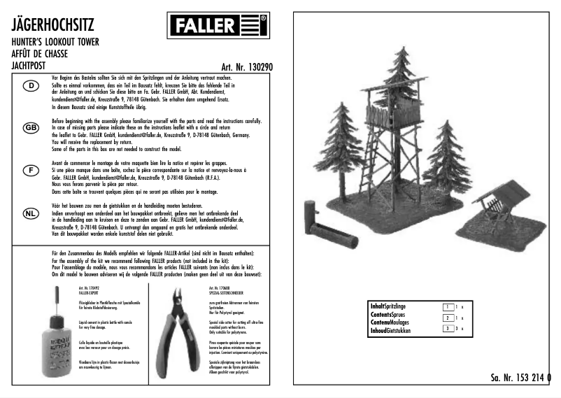 Page 1 de la notice Manuel utilisateur Faller 130290