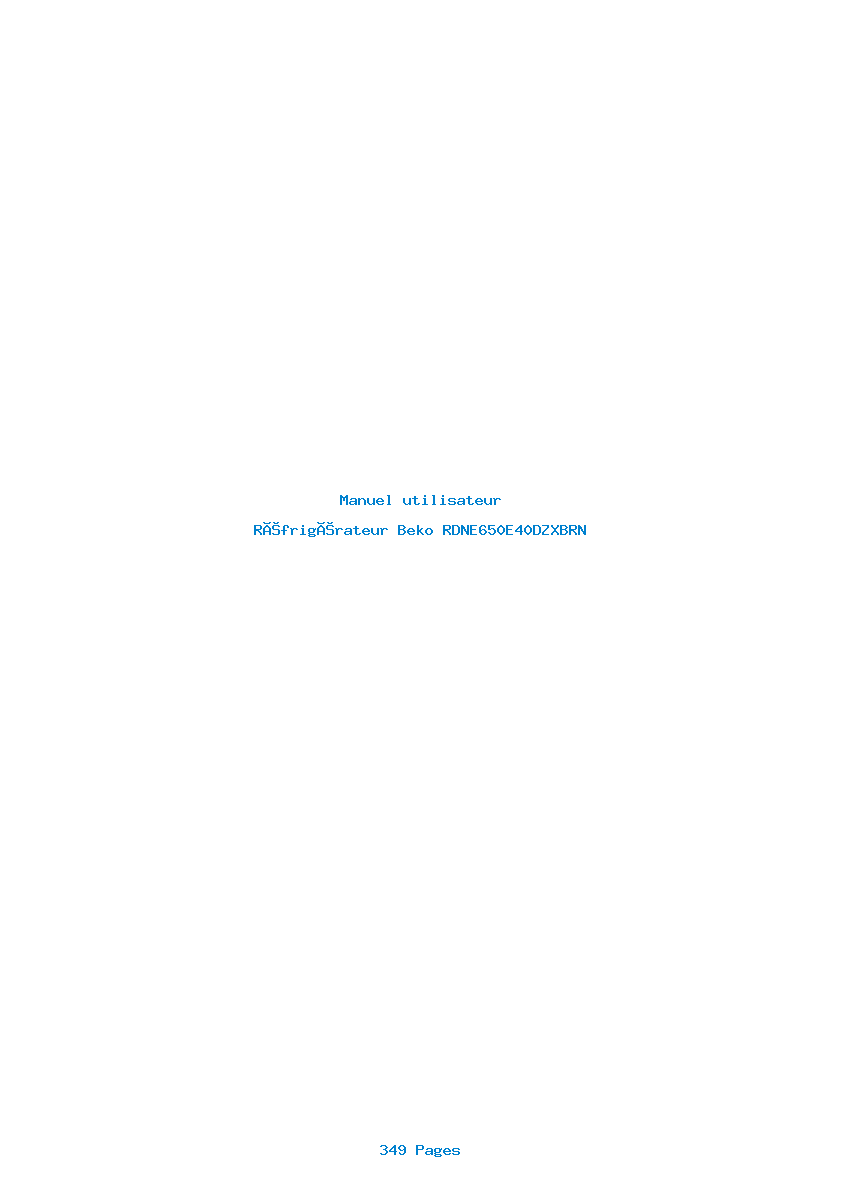 Page 1 de la notice Manuel utilisateur Beko RDNE650E40DZXBRN