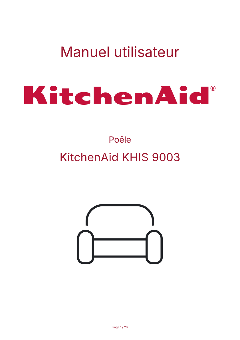 Page 1 de la notice Manuel utilisateur KitchenAid KHIS 9003