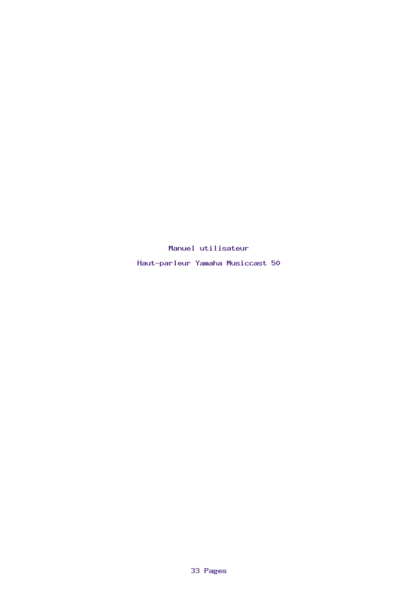 Page 1 de la notice Manuel utilisateur Yamaha Musiccast 50