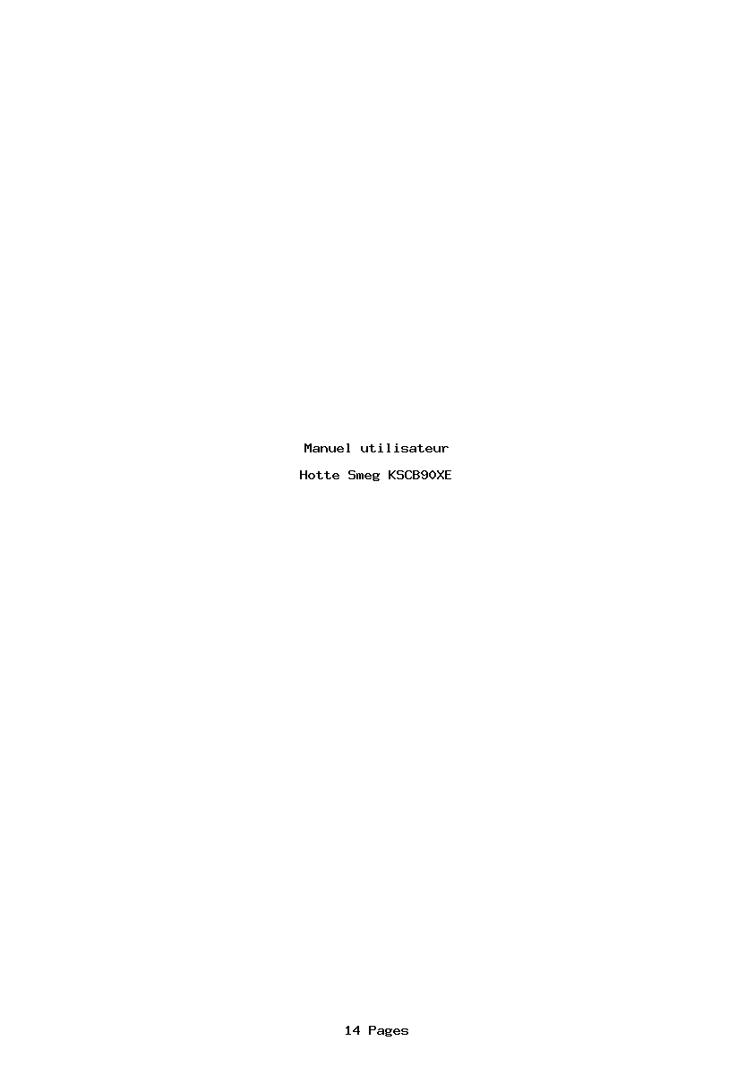Page 1 de la notice Manuel utilisateur Smeg KSCB90XE