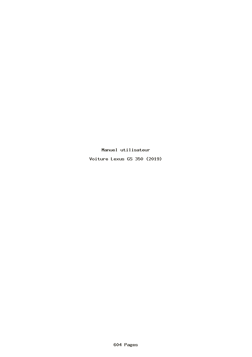 Page 1 de la notice Manuel utilisateur Lexus GS 350 (2019)