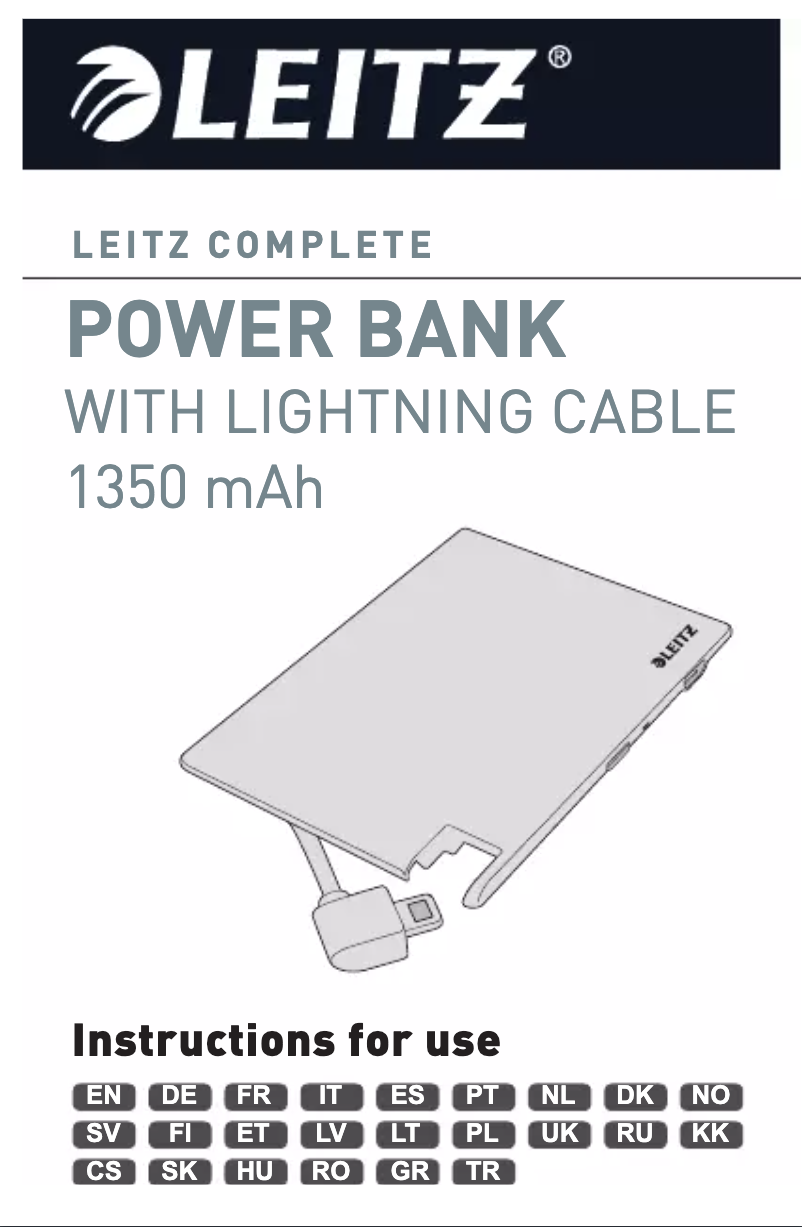 Page 1 de la notice Manuel utilisateur Leitz Power Bank