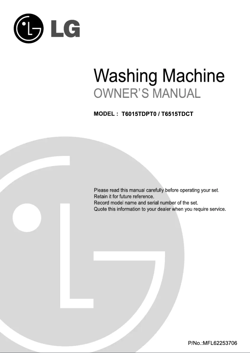 Page 1 of the manual User Manual LG T6515TDCT