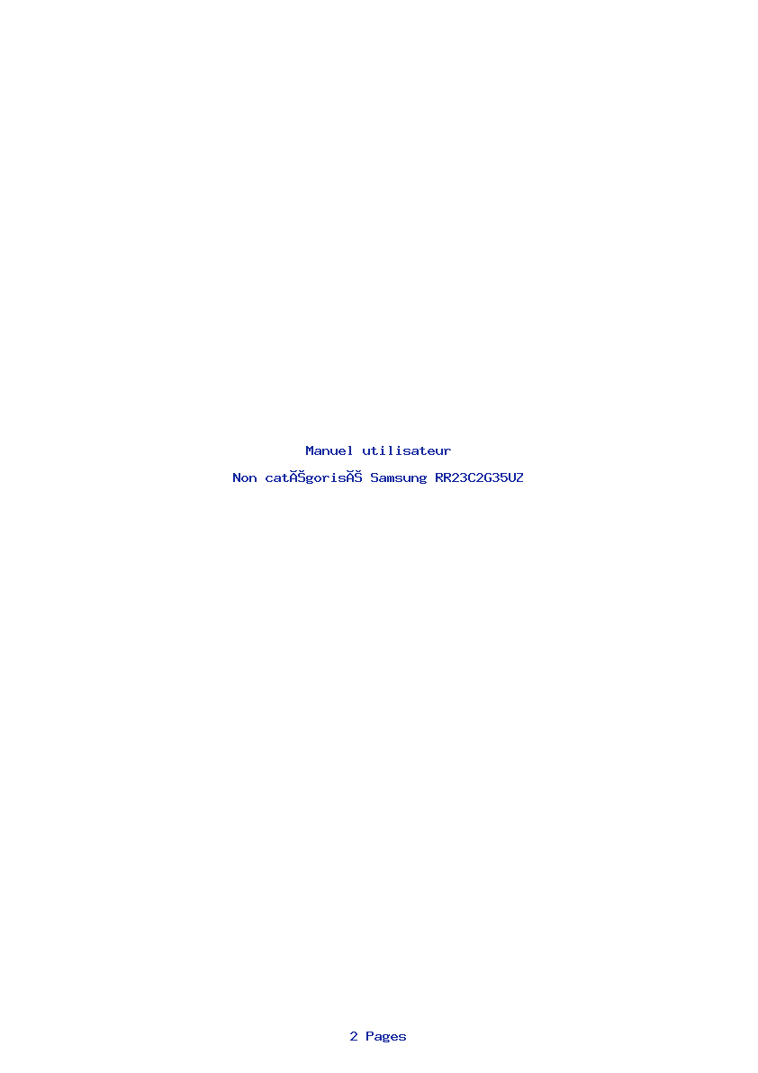 Page 1 de la notice Manuel utilisateur Samsung RR23C2G35UZ