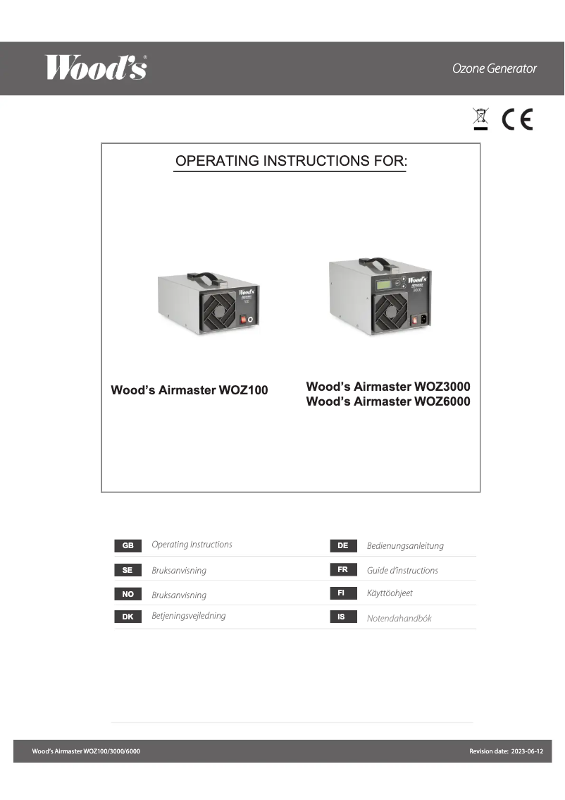 Página 1 del manual Manual de usuario Wood's Airmaster WOZ100