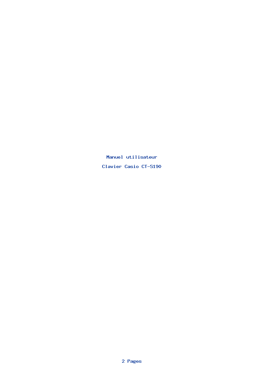 Page 1 de la notice Manuel utilisateur Casio CT-S190