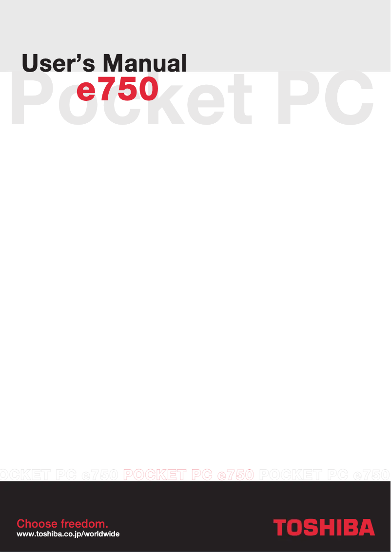 Page 1 de la notice Manuel utilisateur Toshiba E755