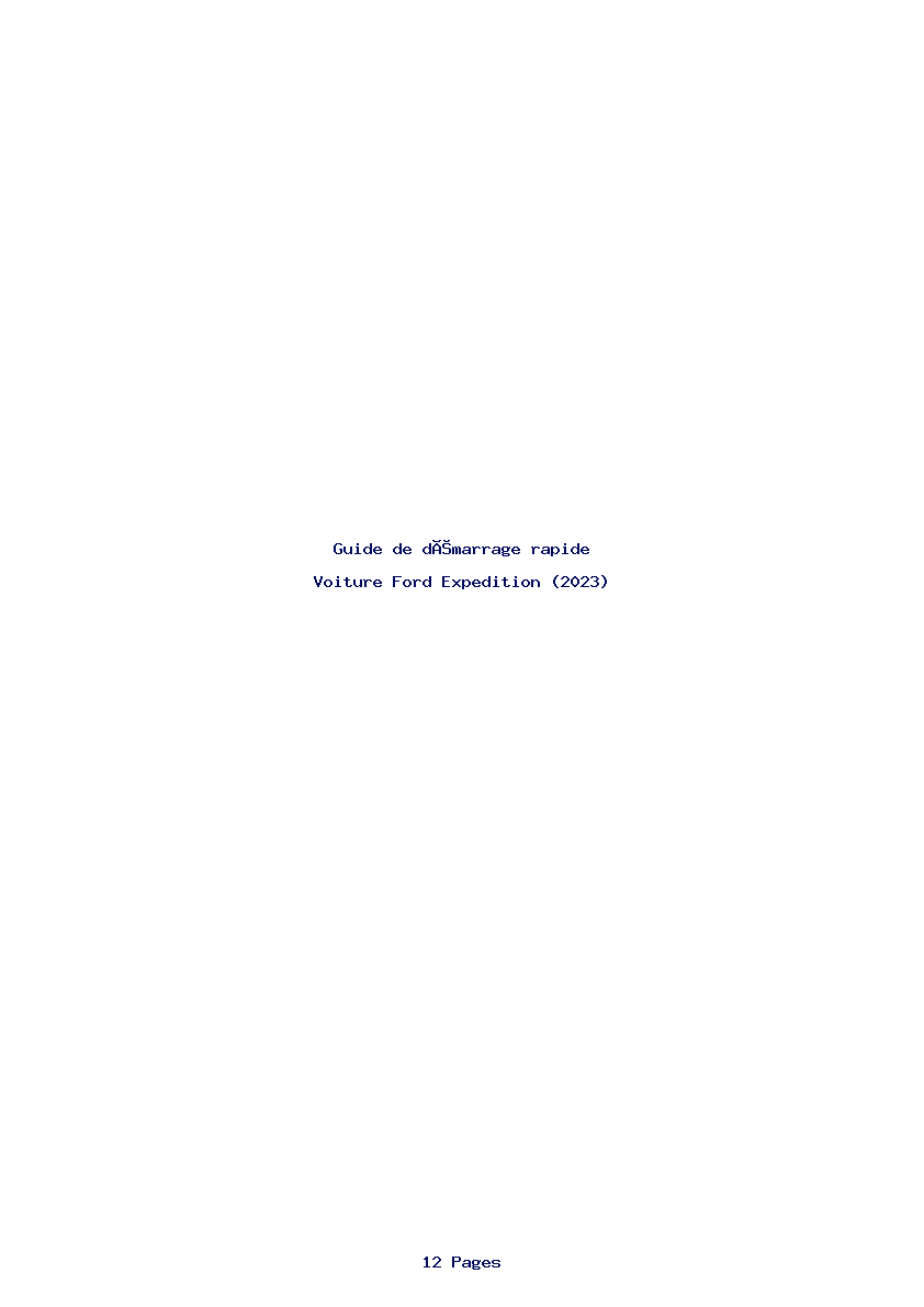 Page 1 de la notice Guide de démarrage rapide Ford Expedition (2023)