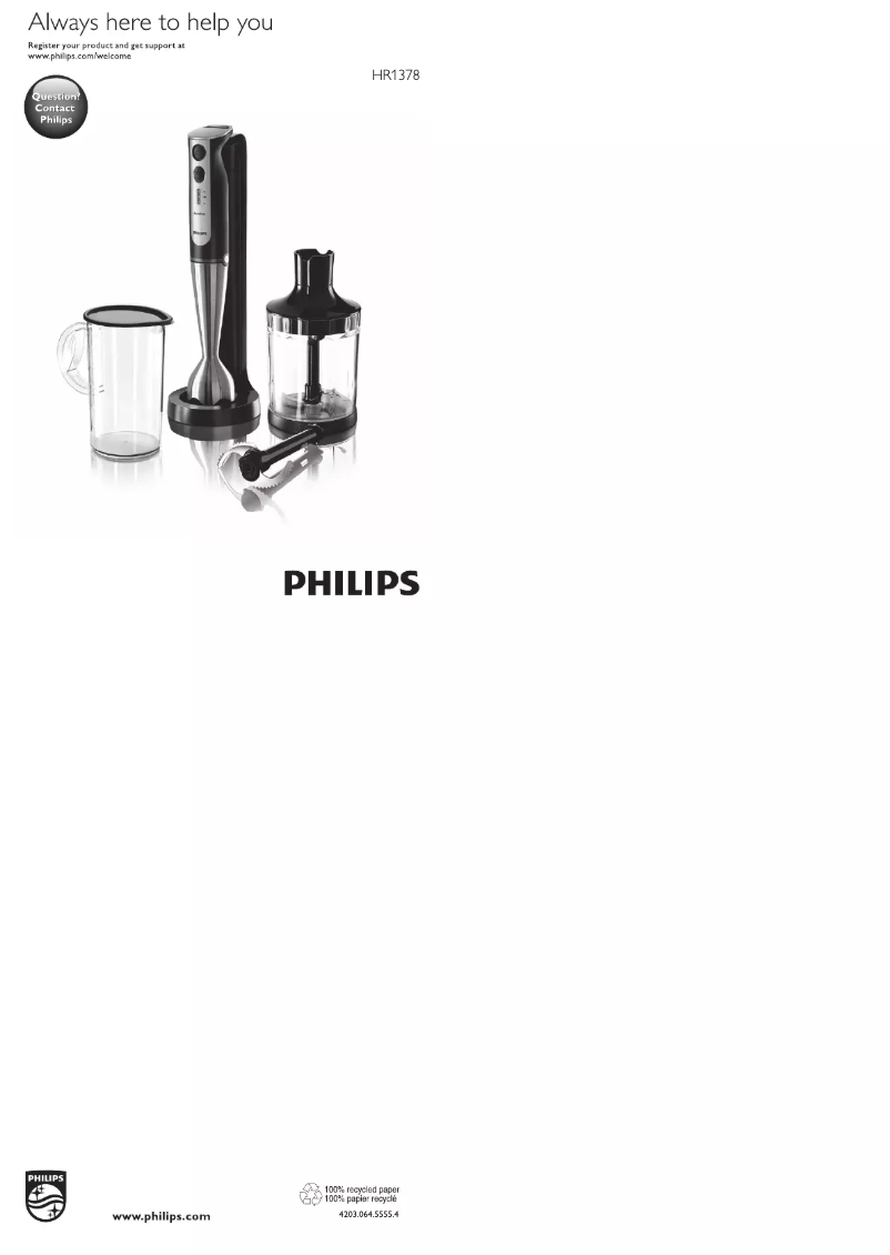 Página 1 del manual Manual de usuario Philips HR1378