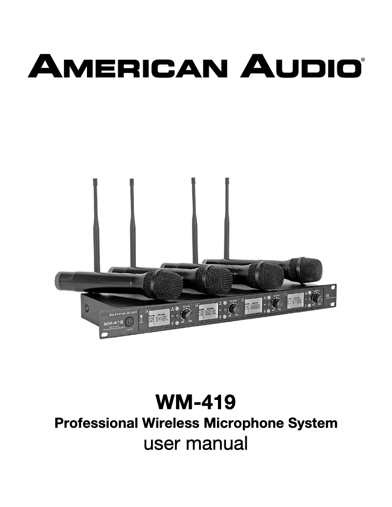 Page 1 de la notice Manuel utilisateur American DJ WM-419