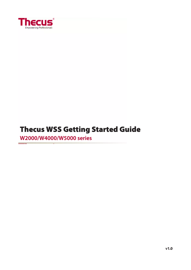 Page 1 de la notice Manuel utilisateur Thecus 12TB W2000+