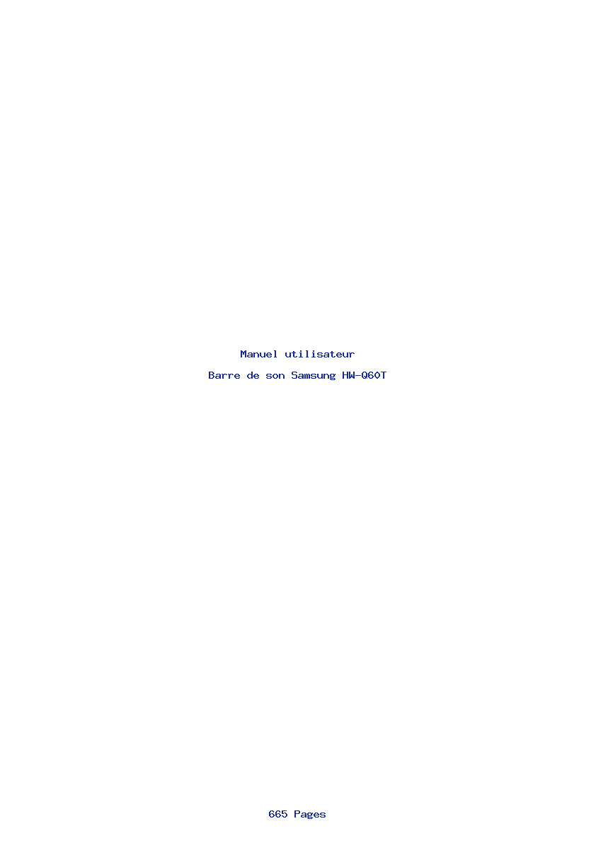 Page 1 de la notice Manuel utilisateur Samsung HW-Q60T