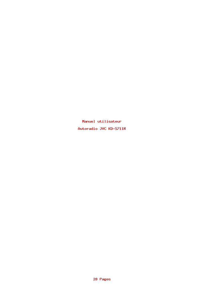 Page 1 de la notice Manuel utilisateur JVC KD-S711R