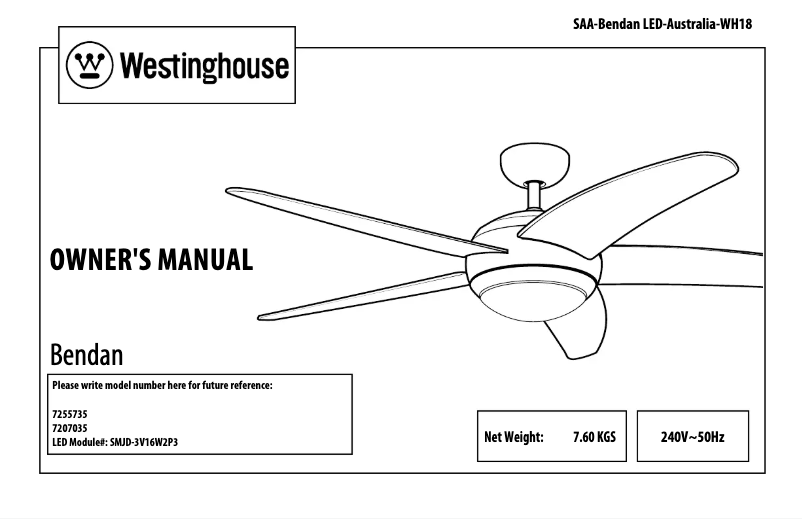 Página 1 del manual Manual de usuario Westinghouse 7207035