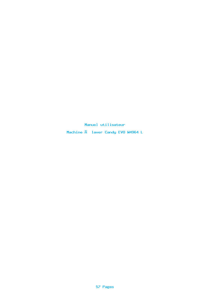 Page 1 de la notice Manuel utilisateur Candy EVO W4964 L