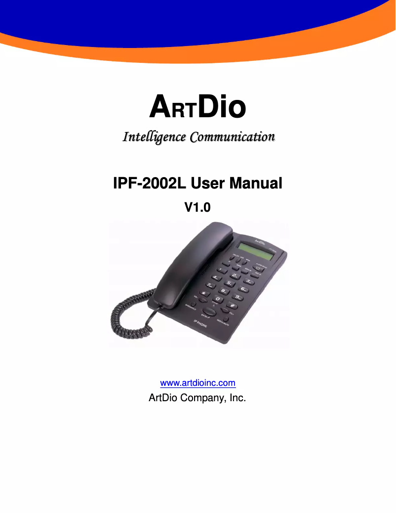 Page 1 de la notice Manuel utilisateur ArtDio IPF-2002L