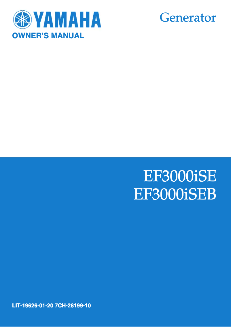 Page 1 de la notice Manuel utilisateur Yamaha EF3000iSE