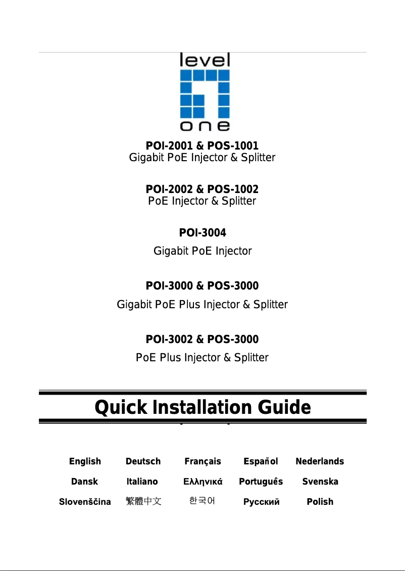Page 1 de la notice Manuel utilisateur LevelOne POS-1002