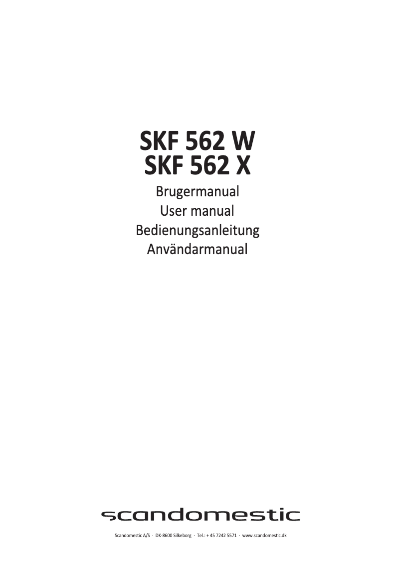 Page 1 of the manual User Manual Scandomestic SKF 562 X