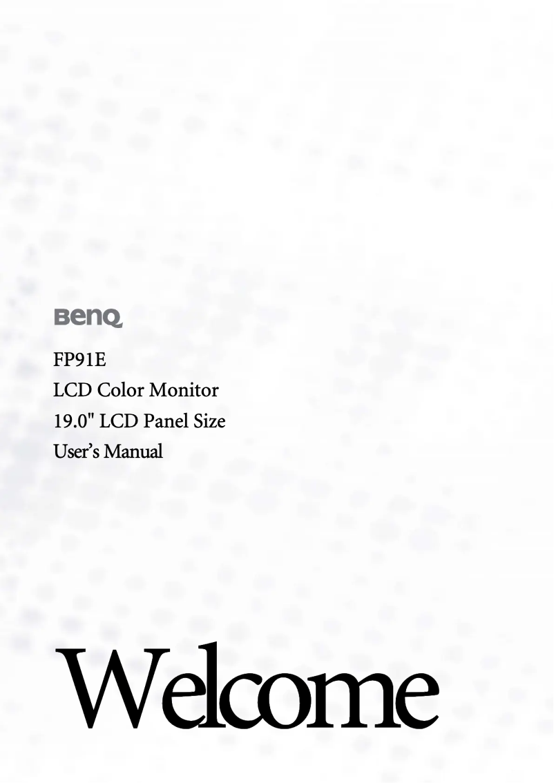 Página 1 del manual Manual de usuario BenQ FP91E