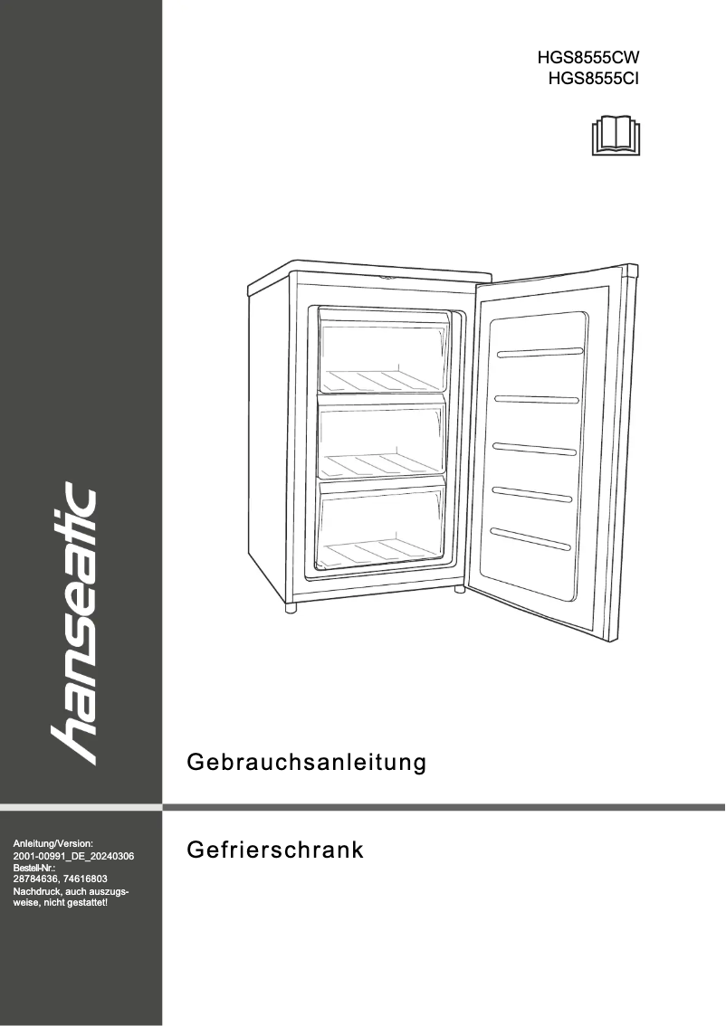 Page 1 de la notice Manuel utilisateur Hanseatic HGS8555CW