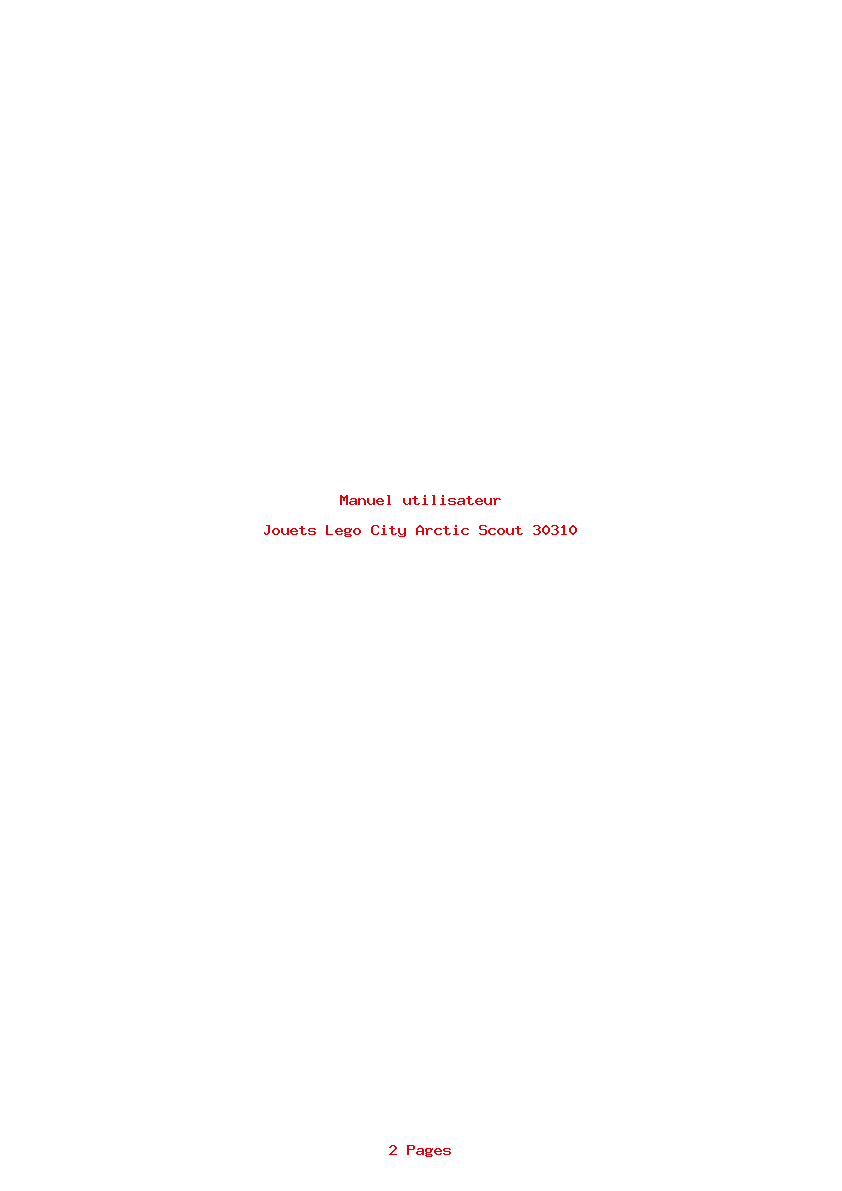 Page 1 de la notice Manuel utilisateur Lego City Arctic Scout 30310