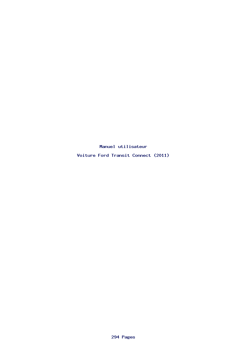Page 1 de la notice Manuel utilisateur Ford Transit Connect (2011)