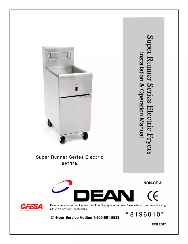 Page 1 de la notice Manuel utilisateur Dean SR114E
